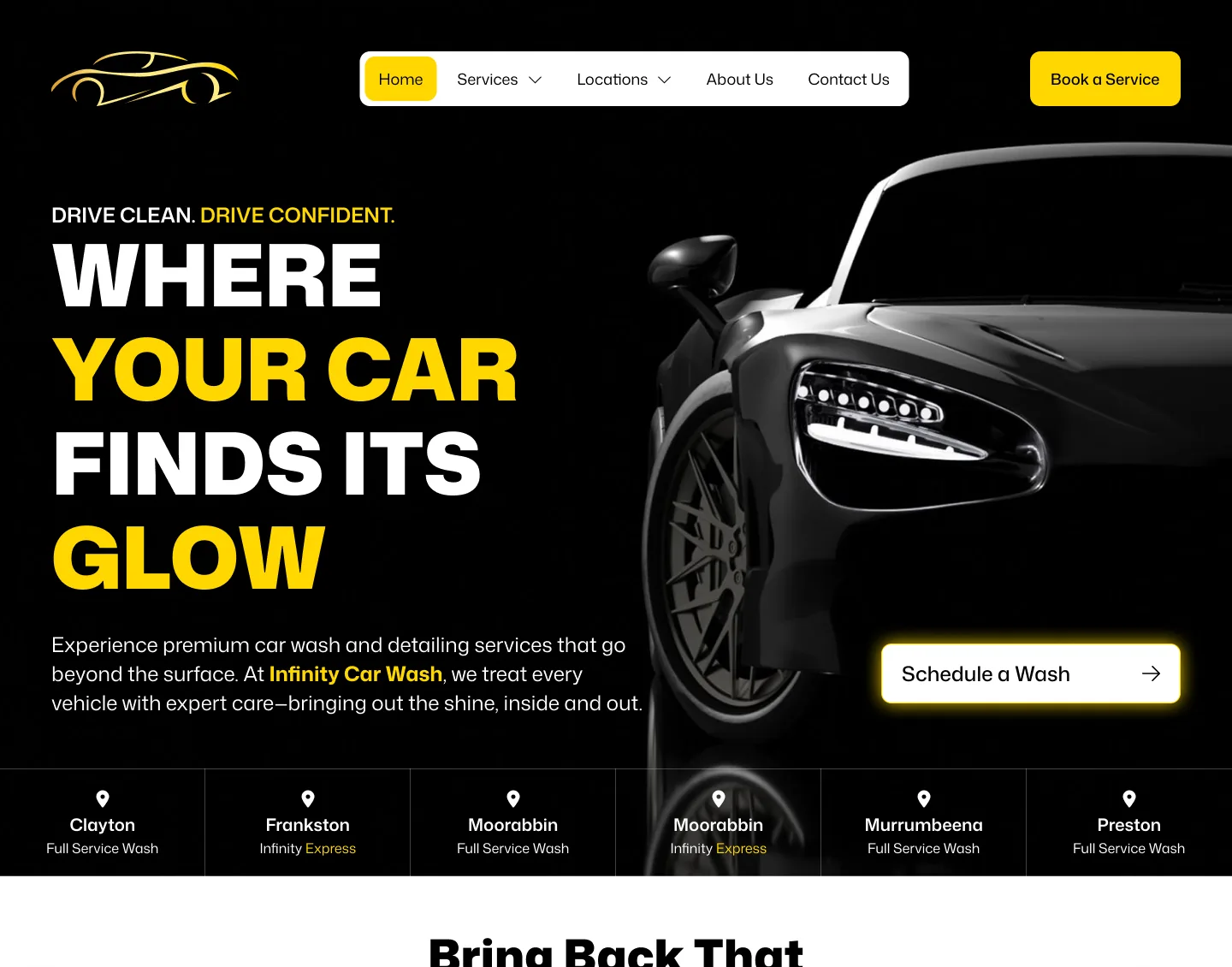 Infinity Car Wash website design