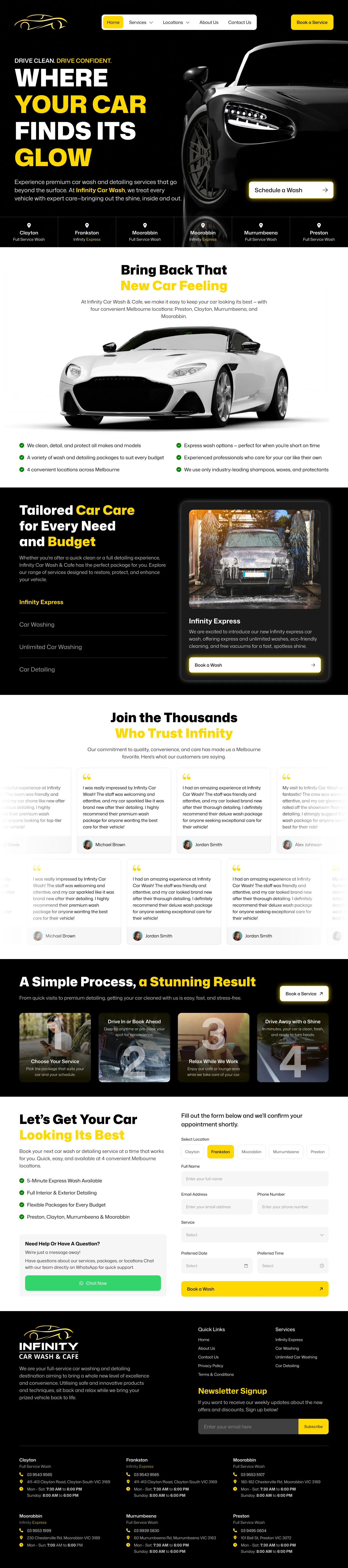 Infinity Car Wash home page