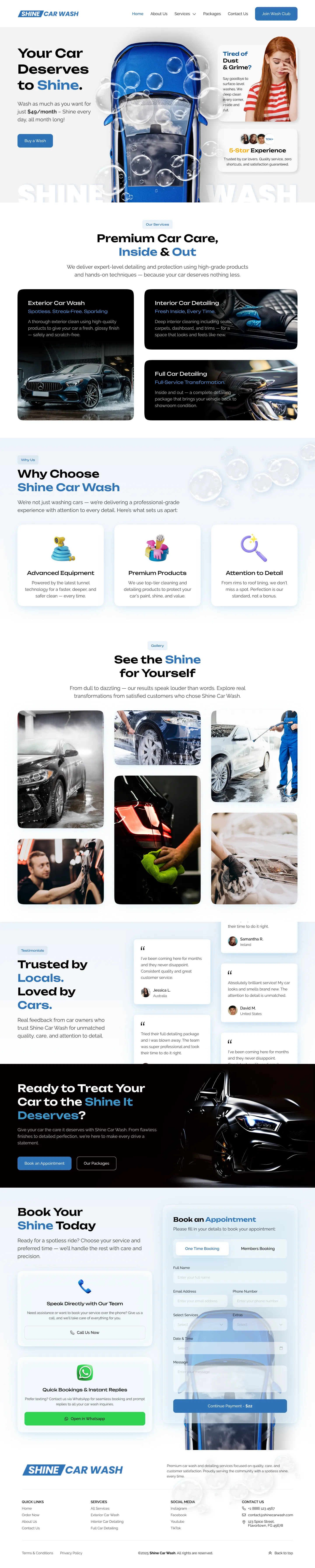 Shine Car Wash home page