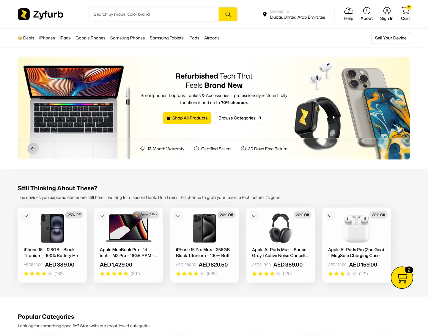 Zyfurb website design